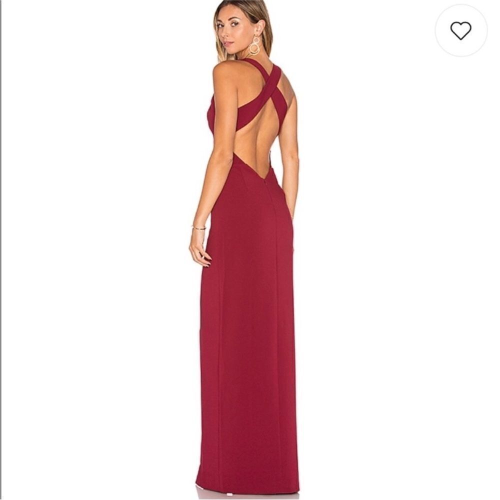 Friends & Lovers burgundy Aries gown maxi dress 4